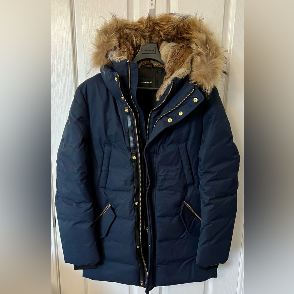 Mackage Edward Parka Navy Blue, Size 38, Mint Condition.